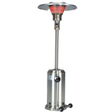40000 BTU Silver Steel Propane Cylindrical Pole Standing Patio Heater - Homeroots