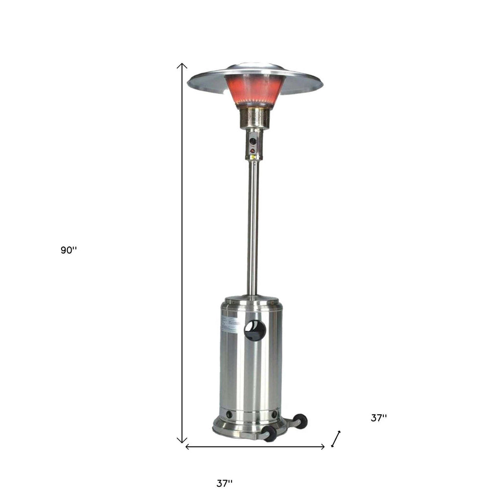 40000 BTU Silver Steel Propane Cylindrical Pole Standing Patio Heater - Homeroots - Flyclothing LLC