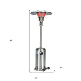 40000 BTU Silver Steel Propane Cylindrical Pole Standing Patio Heater - Homeroots - Flyclothing LLC
