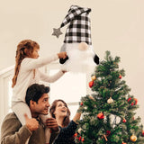27" Black And White Felt And Faux Fur Gnome Adjustable Height Tree Topper - Homeroots - Flyclothing LLC