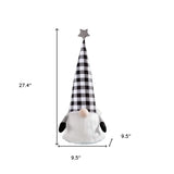 27" Black And White Felt And Faux Fur Gnome Adjustable Height Tree Topper - Homeroots - Flyclothing LLC