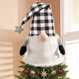 27" Black And White Felt And Faux Fur Gnome Adjustable Height Tree Topper - Homeroots - Flyclothing LLC