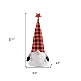 27" Black And Black Felt And Faux Fur Gnome Adjustable Height Tree Topper - Homeroots - Flyclothing LLC