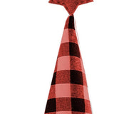 27" Black And Black Felt And Faux Fur Gnome Adjustable Height Tree Topper - Homeroots