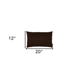 Set Of Two 12" X 20" Brown Zippered Polyester Lumbar Pillow Cover