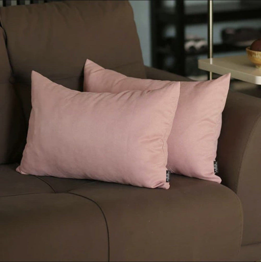 Set of Two 12" X 20" Light Pink Throw Pillow Covers - Homeroots - Flyclothing LLC
