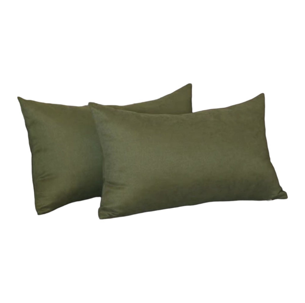 Set of Two 12" X 20" Fern Green Polyester Zippered Pillow Cover - Homeroots - Flyclothing LLC