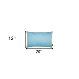 Set Of Two 12" X 20" Sky Blue Polyester Zippered Pillow Cover - Homeroots - Flyclothing LLC