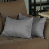 Set Of Two 12" X 20" Gray Zippered Polyester Lumbar Pillow Cover - Homeroots