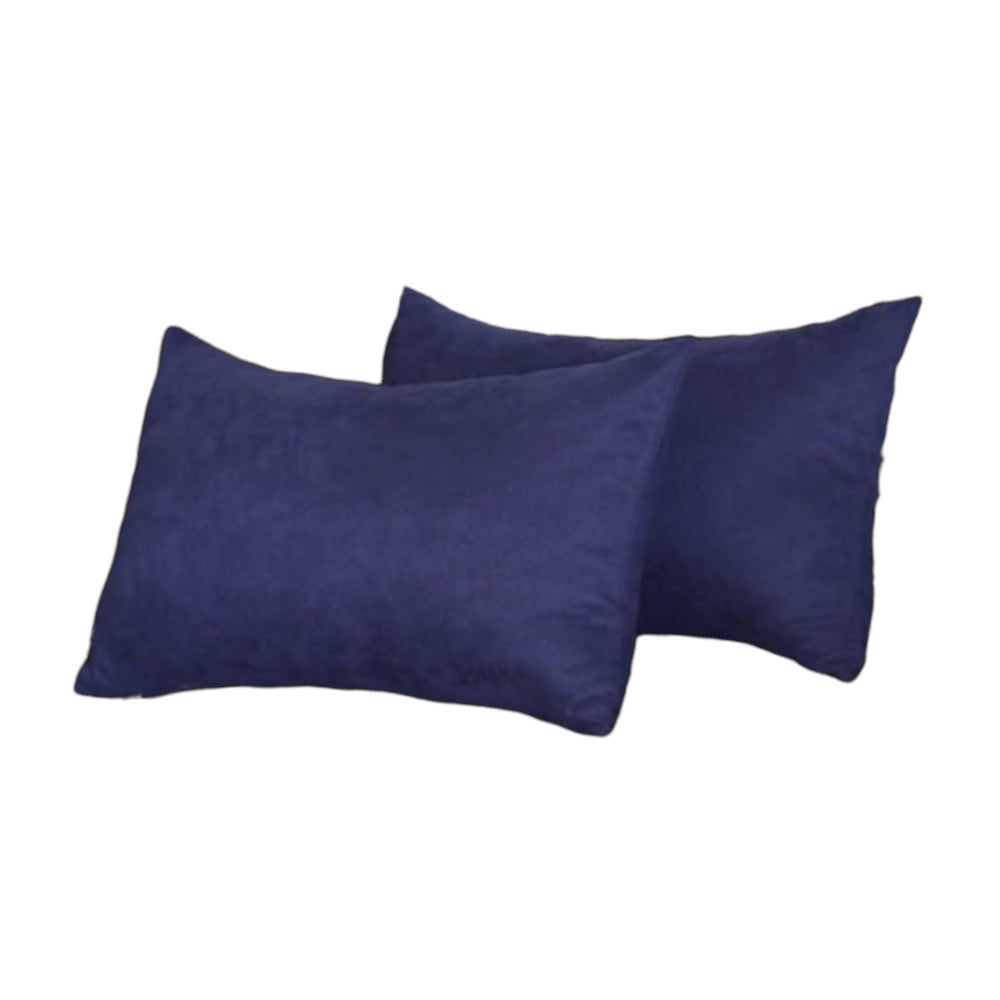 Set of Two 12" X 20" Sapphire Blue Lumbar Throw Pillow Covers - Homeroots - Flyclothing LLC