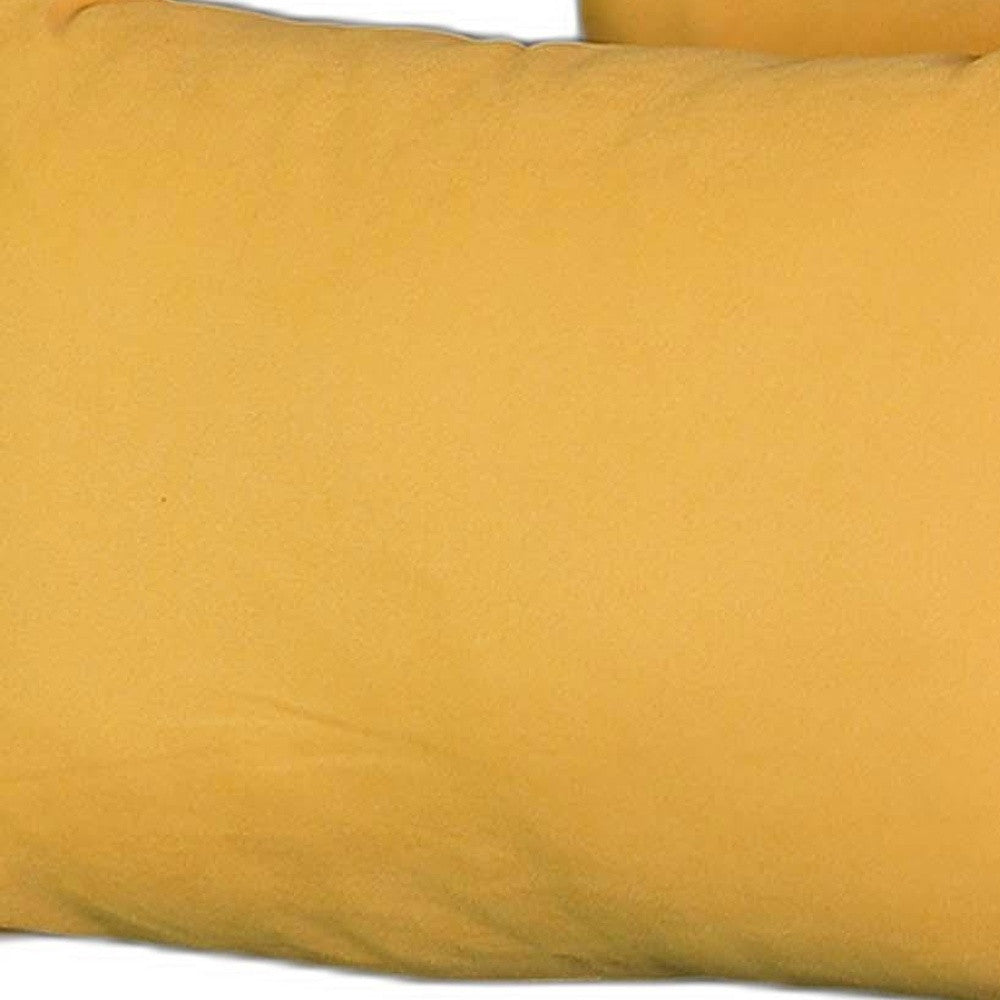 Set Of Two 12" X 20" Yellow Polyester Zippered Pillow Cover - Homeroots - Flyclothing LLC