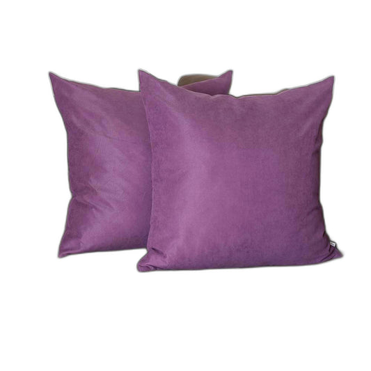 Set Of Two 22" X 22" Purple Polyester Zippered Pillow Cover - Homeroots