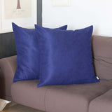 Set Of Two 22" X 22" Navy Blue Polyester Zippered Pillow Cover - Homeroots