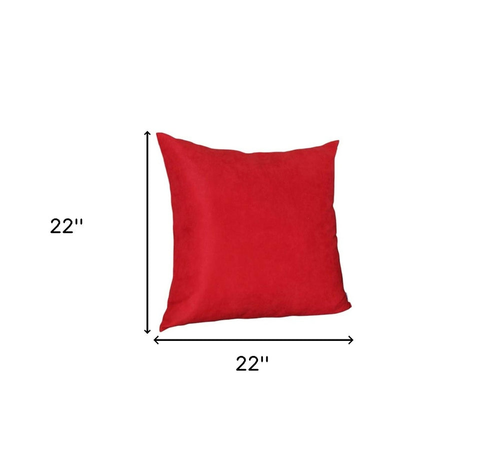 Set Of Two 22" X 22" Red Polyester Zippered Pillow Cover - Homeroots - Flyclothing LLC