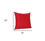 Set Of Two 22" X 22" Red Polyester Zippered Pillow Cover - Homeroots - Flyclothing LLC