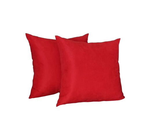 Set of Two 22" Red Throw Pillow Covers