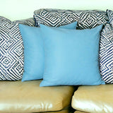 Set Of Two 26" X 26" Sky Blue Polyester Zippered Pillow Cover - Homeroots