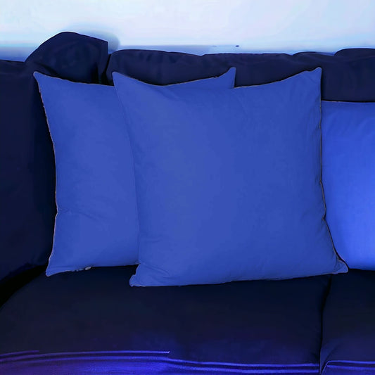 Set Of Two 26" X 26" Sapphire Blue Polyester Zippered Pillow Cover - Homeroots