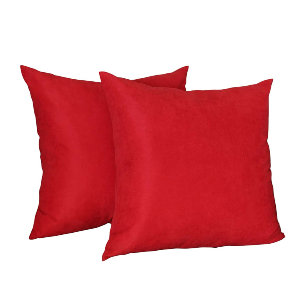 Set Of Two 26" X 26" Red Polyester Zippered Pillow Cover - Homeroots - Flyclothing LLC