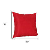 Set Of Two 26" X 26" Red Polyester Zippered Pillow Cover - Homeroots - Flyclothing LLC