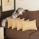 Set Of Four 12" X 20" Beige Polyester Zippered Pillow Cover - Homeroots