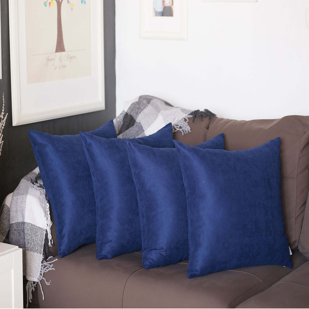 Set Of Four 17" X 17" Navy Blue Polyester Zippered Pillow Cover - Homeroots - Flyclothing LLC