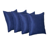 Set Of Four 17" X 17" Navy Blue Polyester Zippered Pillow Cover