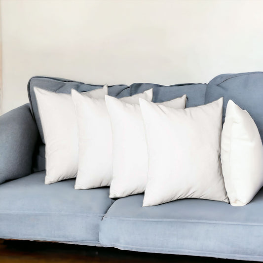 Set Of Four 18" X 18" White Polyester Zippered Pillow Cover - Homeroots