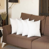 Set Of Four 18" X 18" White Polyester Zippered Pillow Cover - Homeroots