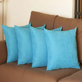 Set Of Four 18" X 18" Sky Blue Polyester Zippered Pillow Cover - Homeroots