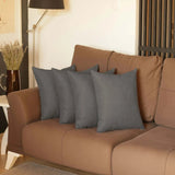 Set Of Four 18" X 18" Gray Polyester Zippered Pillow Cover - Homeroots