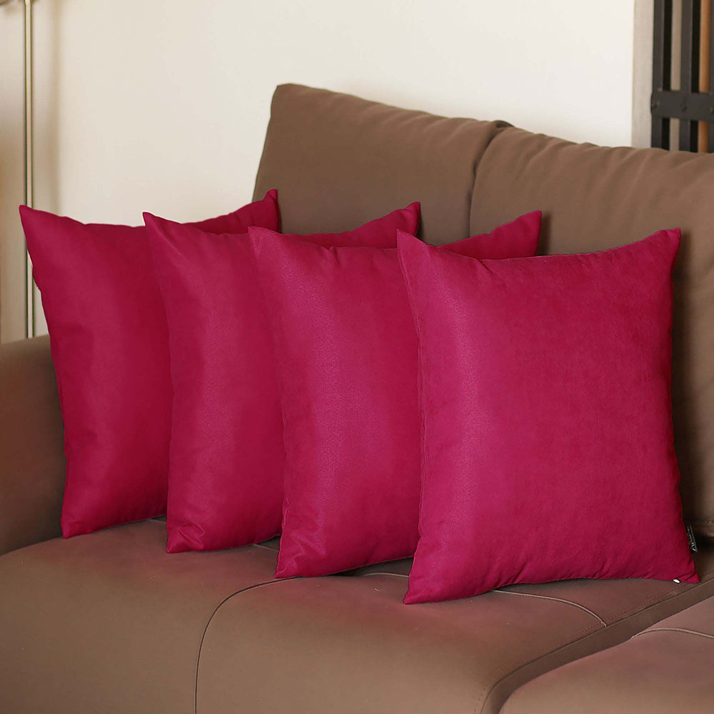 Set Of Four 18" X 18" Pink Polyester Zippered Pillow Cover - Homeroots - Flyclothing LLC