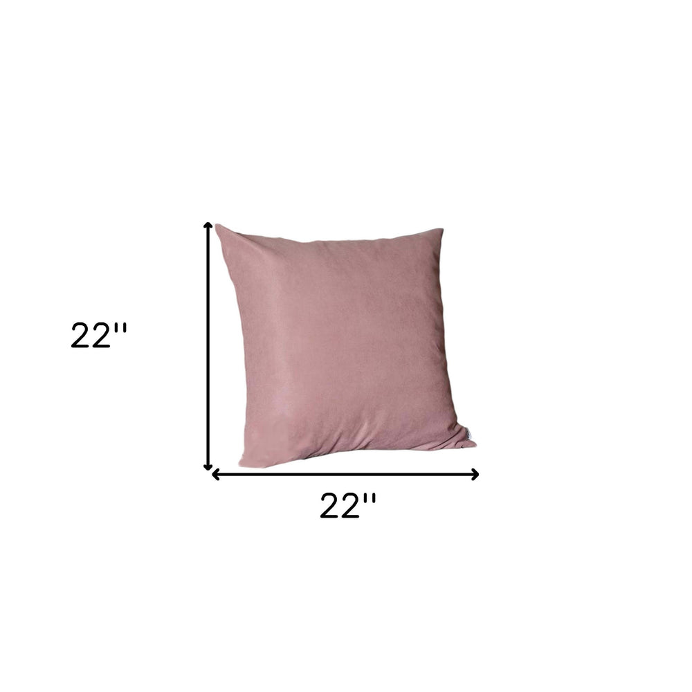 Set Of Four 22" X 22" Light Pink Polyester Zippered Pillow Cover