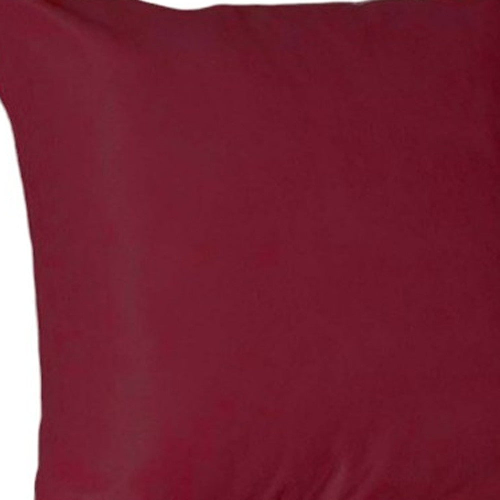 Set Of Four 26" X 26" Claret Red Polyester Zippered Pillow Cover