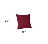 Set Of Four 26" X 26" Claret Red Polyester Zippered Pillow Cover