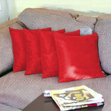 Set Of Four 26" X 26" Red Polyester Zippered Pillow Cover - Homeroots