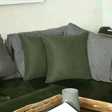 Set Of Two 16" X 16" Fern Green Polyester Zippered Pillow Cover - Homeroots