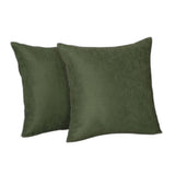 Set Of Two 16" X 16" Fern Green Polyester Zippered Pillow Cover - Homeroots