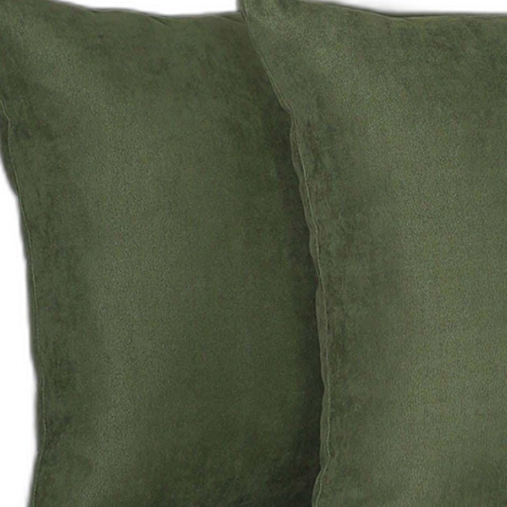Set Of Two 16" X 16" Fern Green Polyester Zippered Pillow Cover - Homeroots - Flyclothing LLC