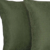 Set Of Two 16" X 16" Fern Green Polyester Zippered Pillow Cover - Homeroots