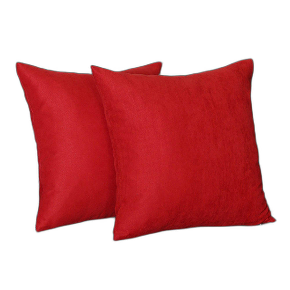 Set Of Two 16" X 16" Red Polyester Zippered Pillow Cover - Homeroots - Flyclothing LLC
