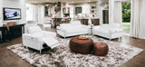 Three Piece Indoor White Italian Leather Six Person Seating Set - Homeroots - Flyclothing LLC