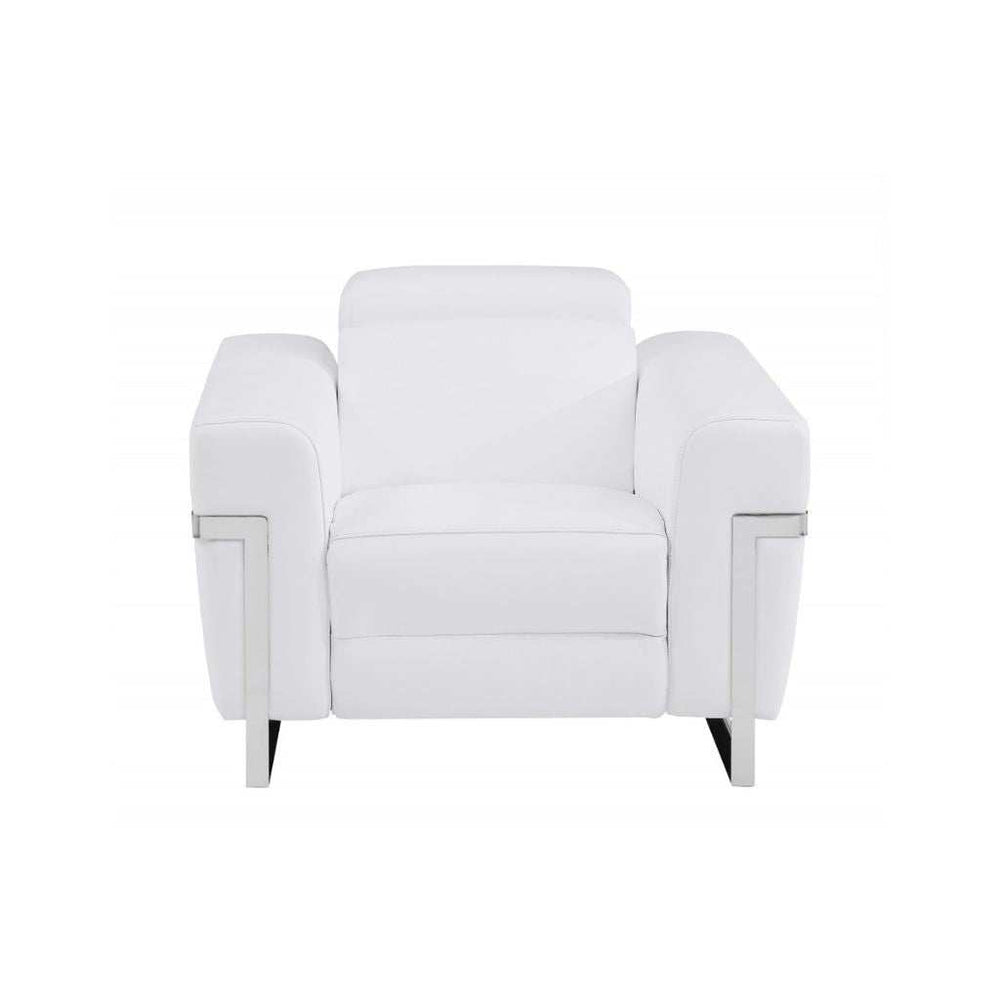 Three Piece Indoor White Italian Leather Six Person Seating Set - Homeroots - Flyclothing LLC