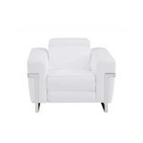 Three Piece Indoor White Italian Leather Six Person Seating Set - Homeroots