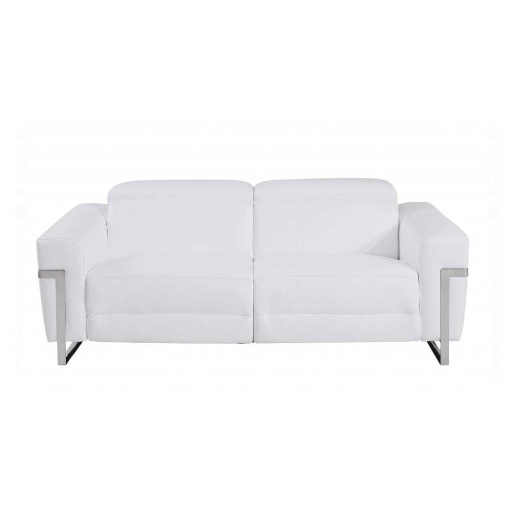 Three Piece Indoor White Italian Leather Six Person Seating Set - Homeroots - Flyclothing LLC