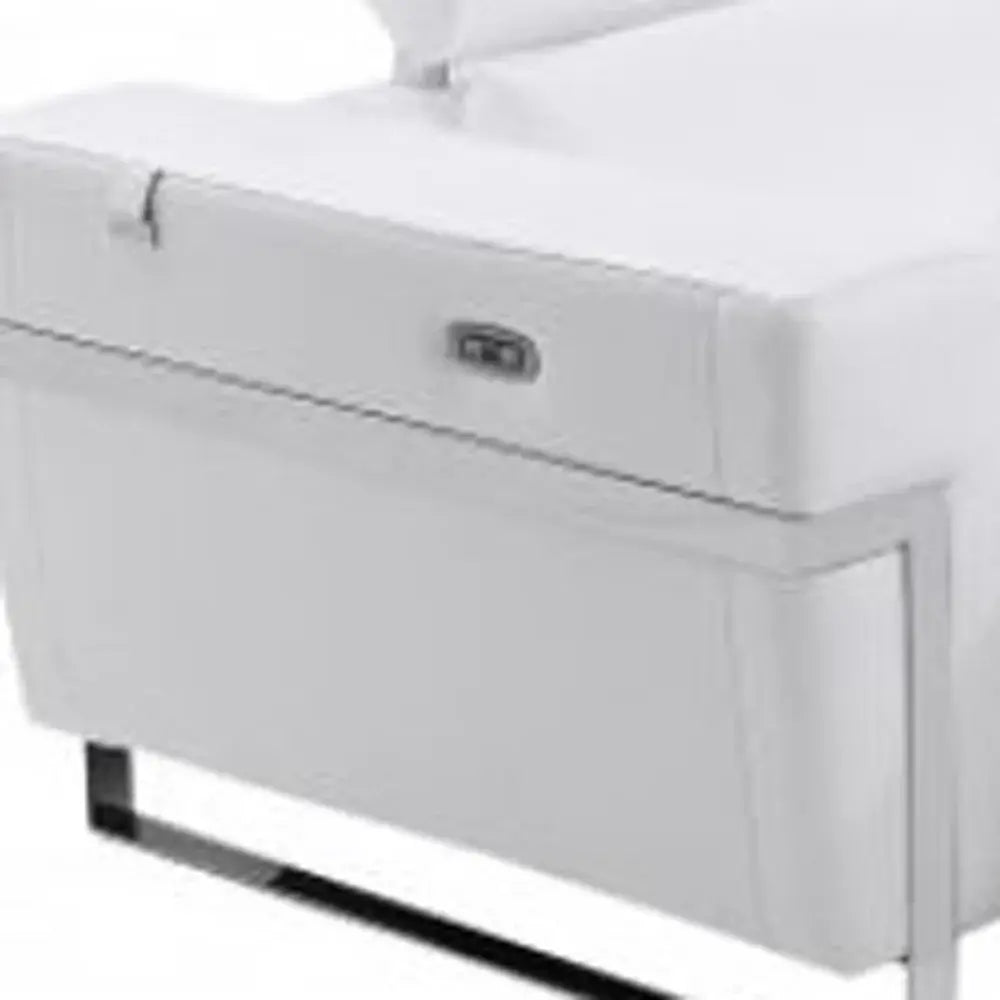 Three Piece Indoor White Italian Leather Six Person Seating Set - Homeroots - Flyclothing LLC