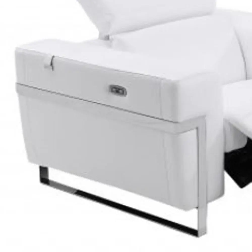 Three Piece Indoor White Italian Leather Six Person Seating Set - Homeroots - Flyclothing LLC