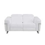 Two Piece Indoor White Italian Leather Five Person Seating Set - Homeroots - Flyclothing LLC