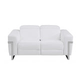 Two Piece Indoor White Italian Leather Five Person Seating Set - Homeroots