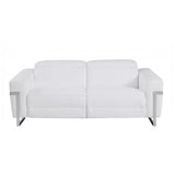 Two Piece Indoor White Italian Leather Five Person Seating Set - Homeroots - Flyclothing LLC